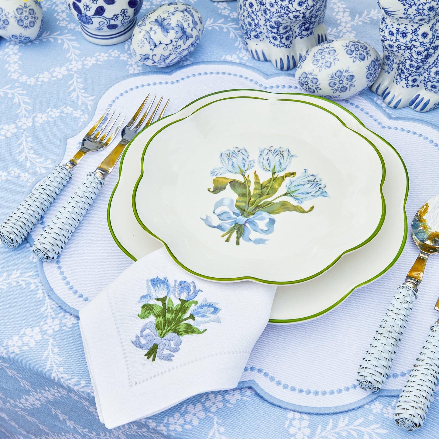 Blue Tulip Dinner Plate