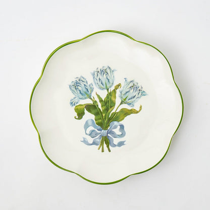Blue Tulip Dinner Plates (Set of 4)
