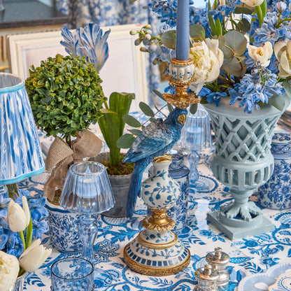 Blue Parrot Candle Holders (Pair)