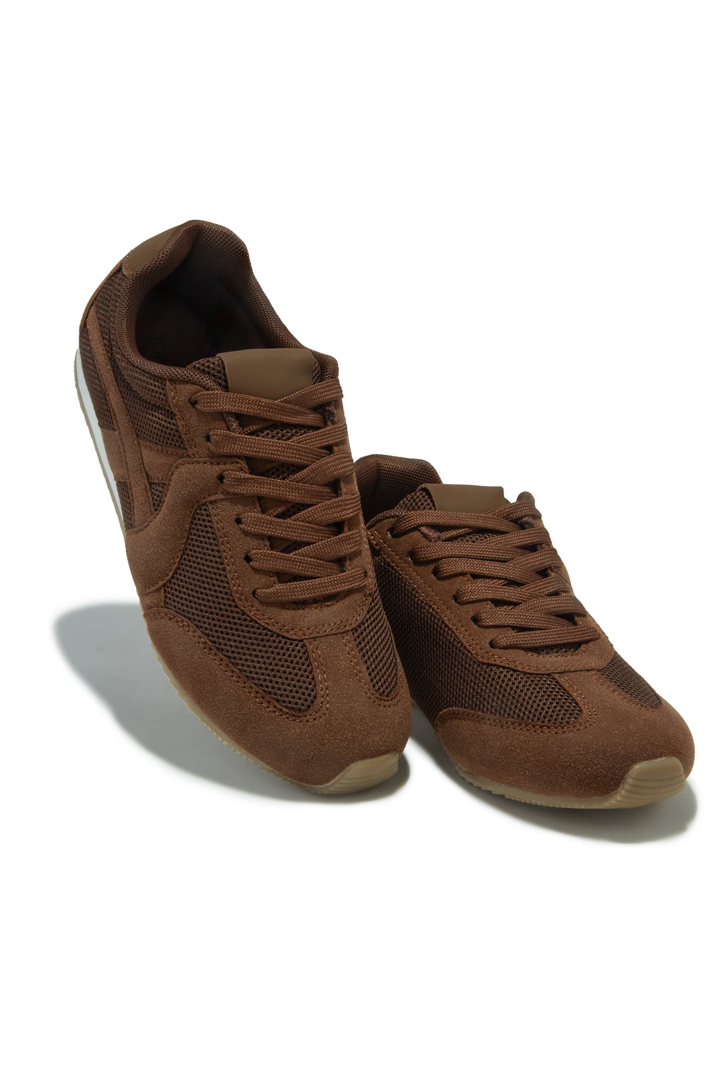 Downtown Stroll Lace Up Sneakers - Brown