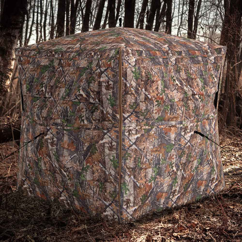 360° Pop-Up Hunting Blind – One-Way See-Through, 2-3 Person, Silent Windows