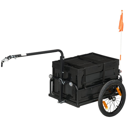 Bike Cargo Trailer with Removable Storage Box | 88 lb Capacity, Foldable with Flag & Reflectors