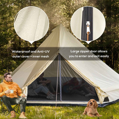 10-Person Teepee Camping Tent – Large Family & Group Camping Tent