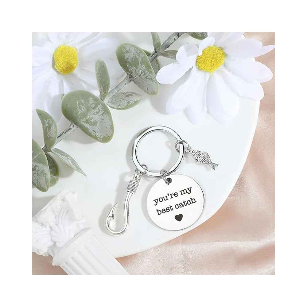 Fish Hook Carabiner Keychains — Set of 4