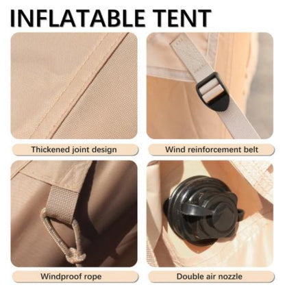 4–6 Person Inflatable Luxury Camping Tent – 4-Season 410D Oxford with 12 Mesh Windows & Pump