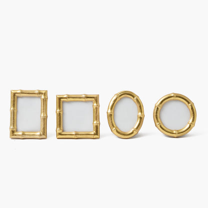 Gold Mini Bamboo Photo Frames (Set of 4)