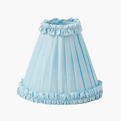 Blue Parrot Rechargeable Lamp with Soft Blue Silk Frilled Shade (18cm)