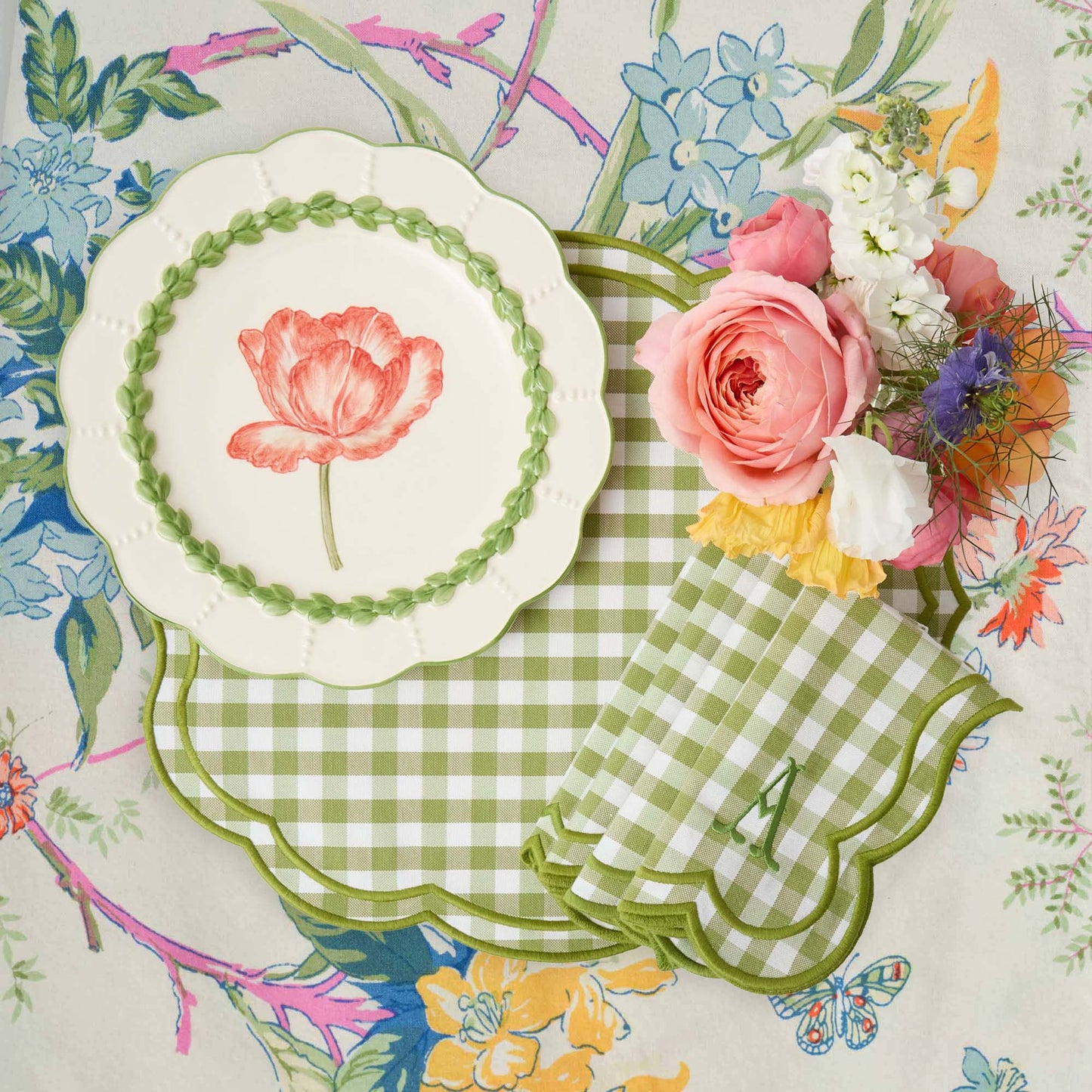 Green Laurel Tulip Dinner Plate