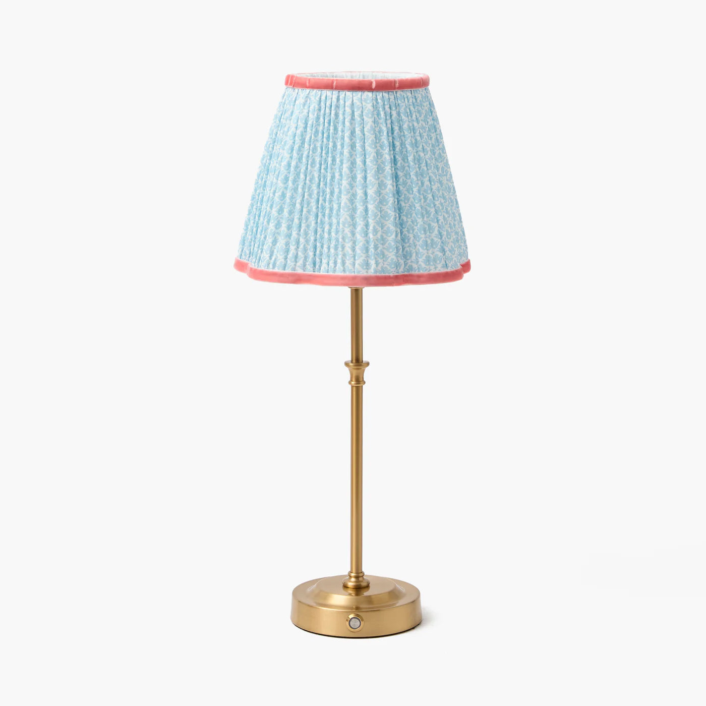 Soft Blue & Coral Lotus Lampshade (18cm)