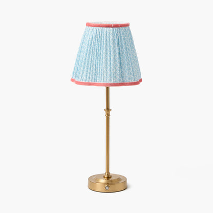 Soft Blue & Coral Lotus Lampshade (18cm)