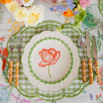 Green Laurel Tulip Dinner Plate