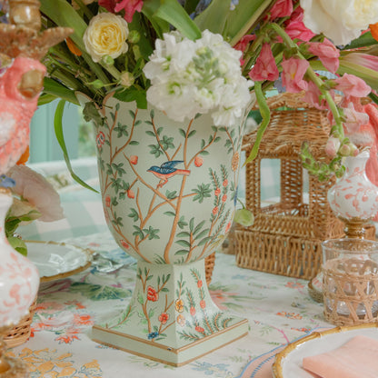 Green Chinoiserie Small Tole Urn Vase