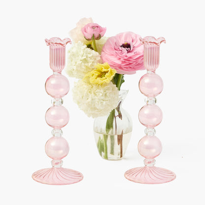 Pink Eden Candle Holders (Pair)