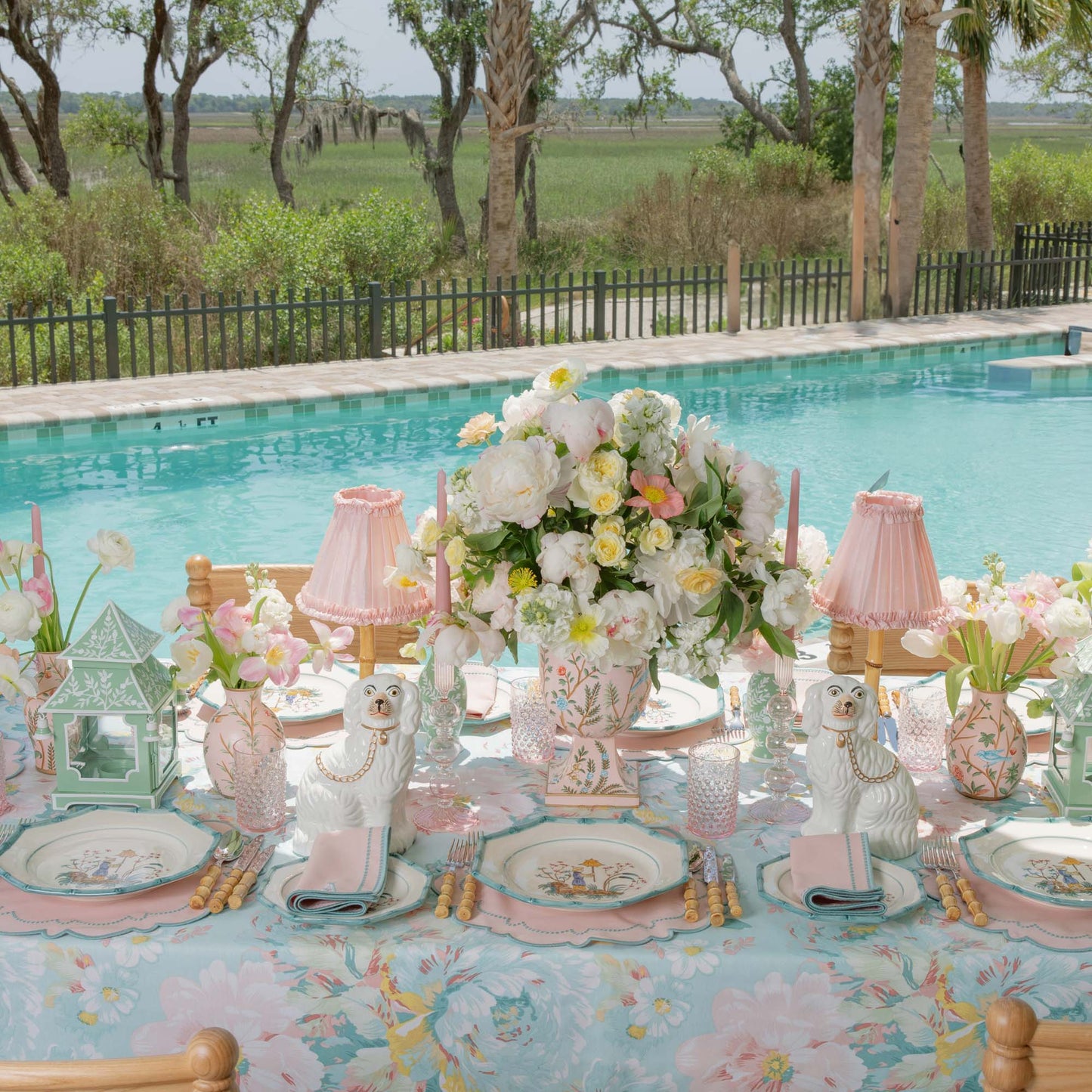 Pink Small Chinoiserie Tole Urn Vase