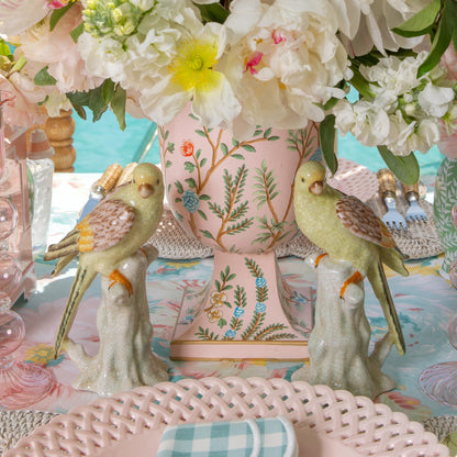 Pink Small Chinoiserie Tole Urn Vase