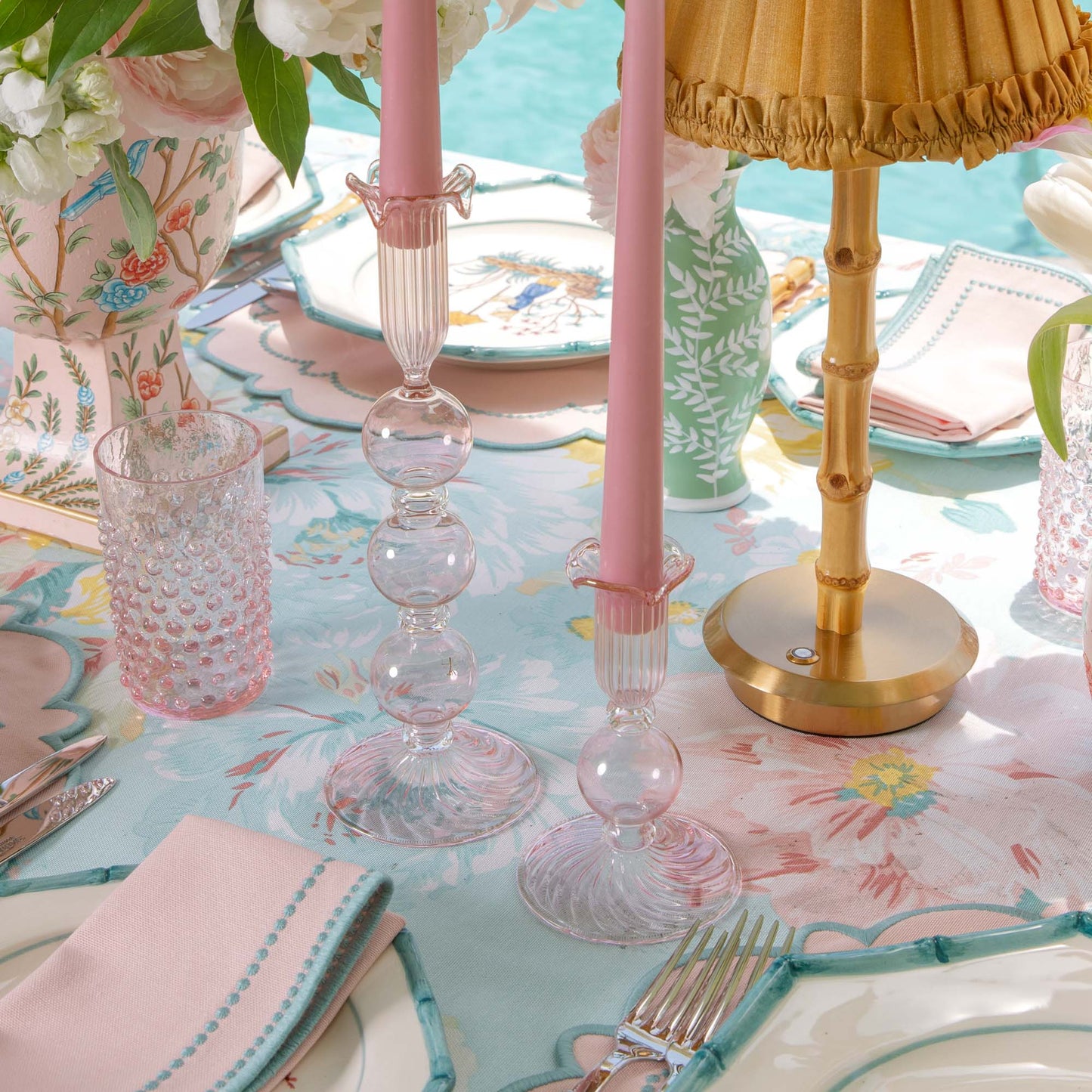 Pink Eden Candle Holders (Pair)