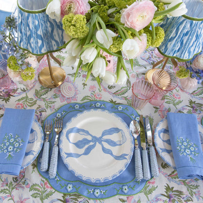Marilyn Blue Bow Starter Plates (Set of 4)