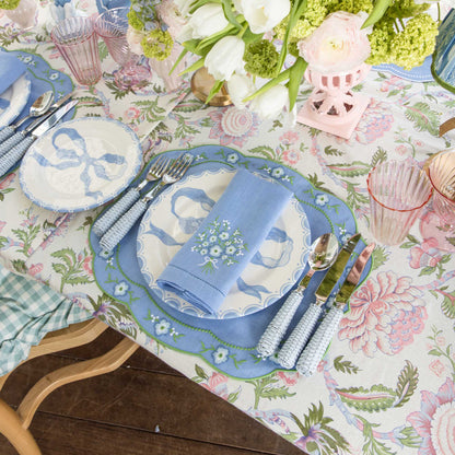Marilyn Blue Bow Starter Plates (Set of 4)