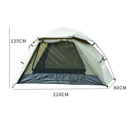 Portable Single-Person Camping Cot Tent – 7001 Aluminum Alloy, 210D Ripstop Polyester
