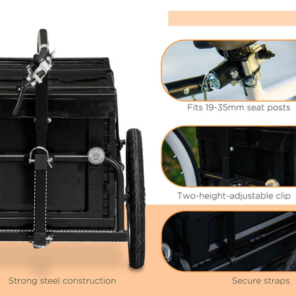 Bike Cargo Trailer with Removable Storage Box | 88 lb Capacity, Foldable with Flag & Reflectors