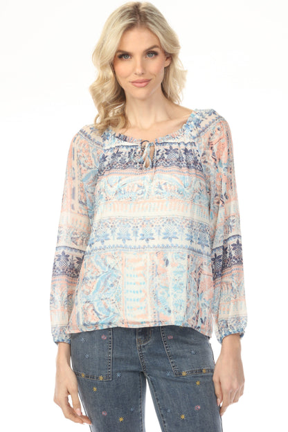 Charlie B Roots Printed Chiffon Raglan Sleeve Blouse C4503RP-680B