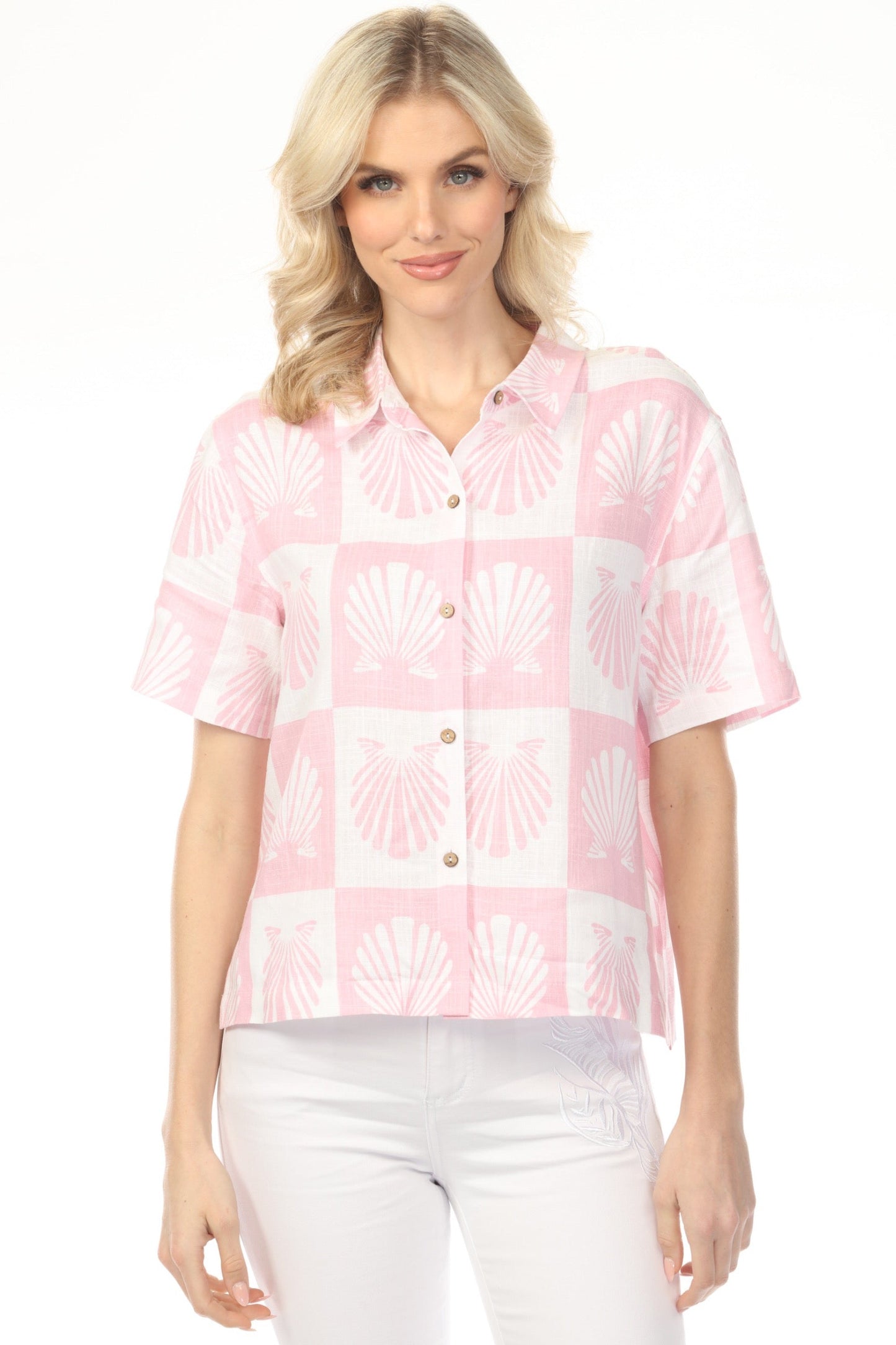 Charlie B Shell Printed Button-Up Shirt C4614-787A