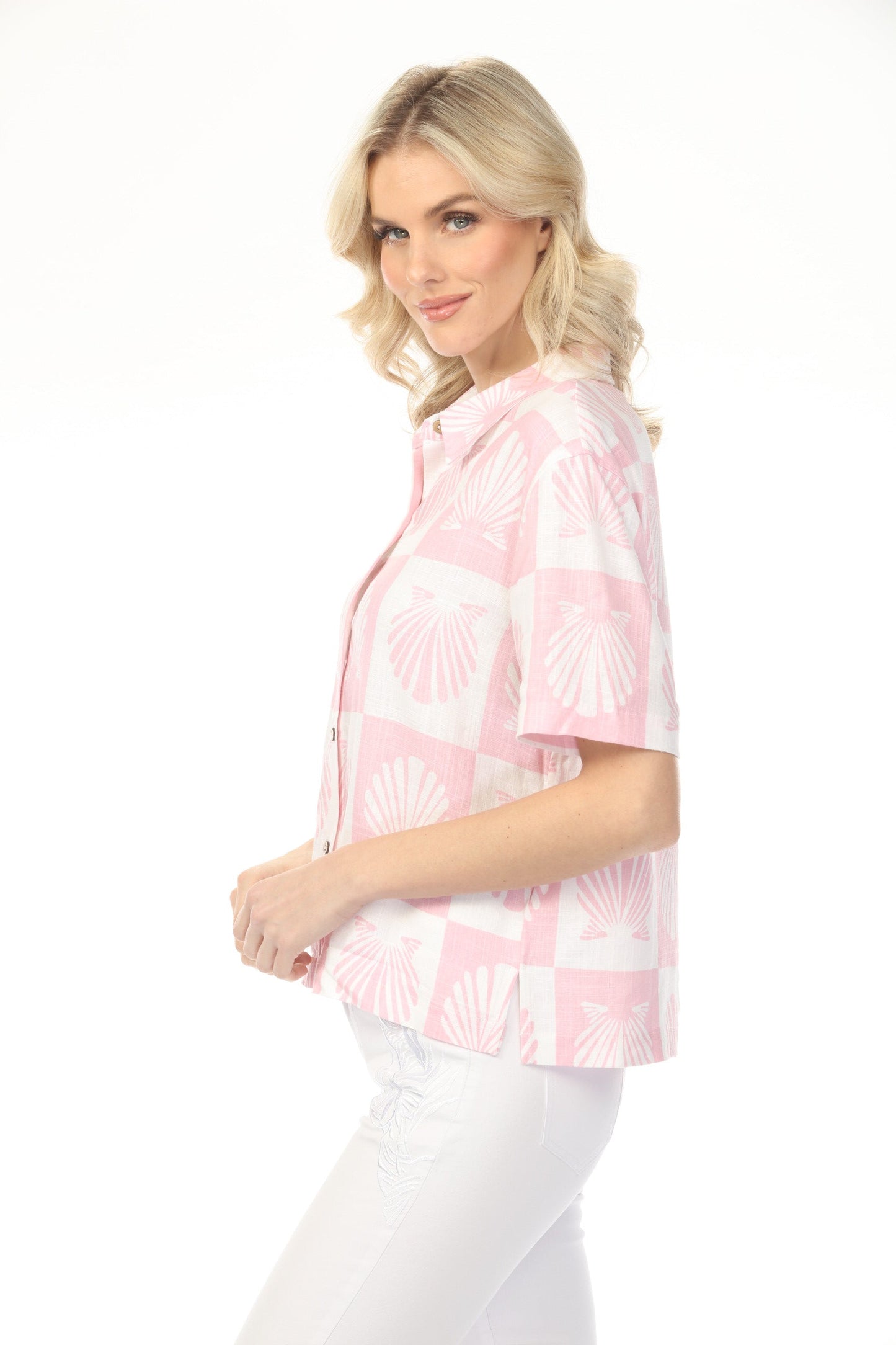 Charlie B Shell Printed Button-Up Shirt C4614-787A
