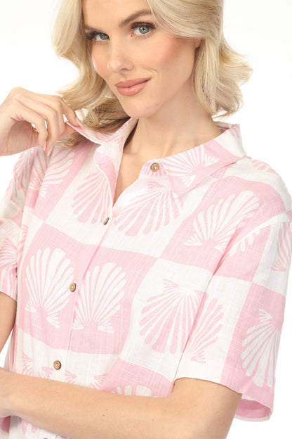 Charlie B Shell Printed Button-Up Shirt C4614-787A