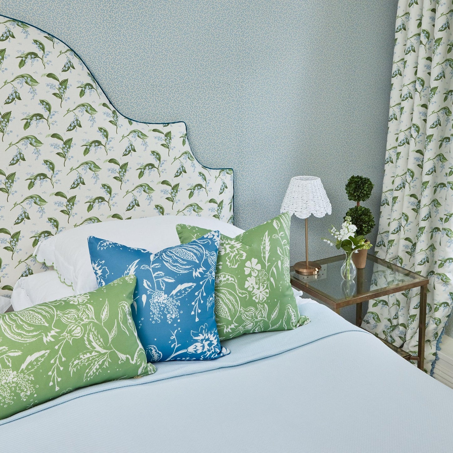 French Blue Chelsea Square Fabric