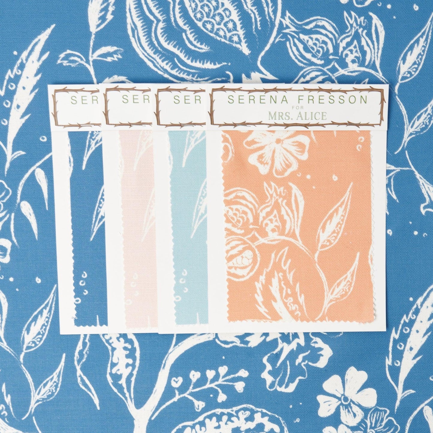 French Blue Chelsea Square Fabric