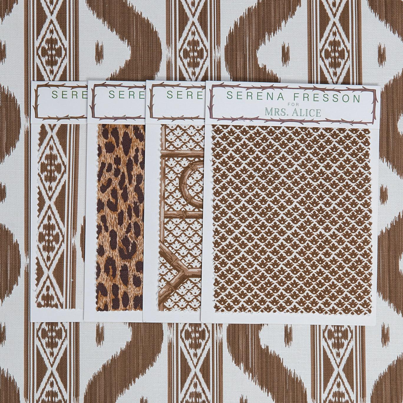 Chestnut Brown Ikat Stripe Fabric