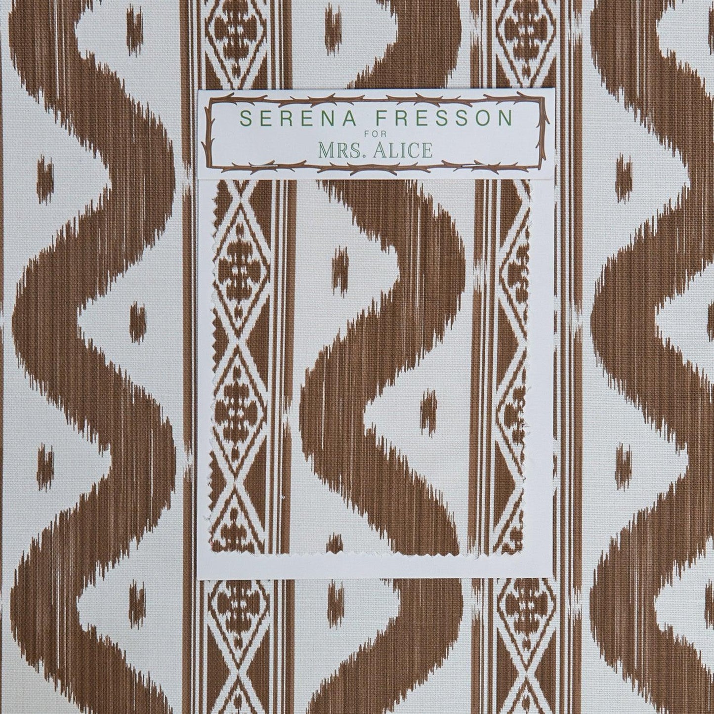 Chestnut Brown Ikat Stripe Fabric