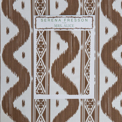 Chestnut Brown Ikat Stripe Fabric