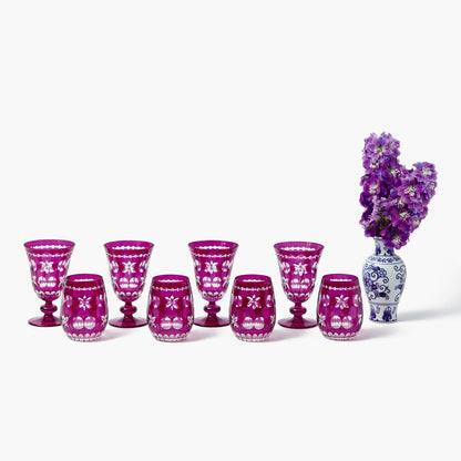 Aubergine Anita Engraved Wine Glasses (Set of 4)