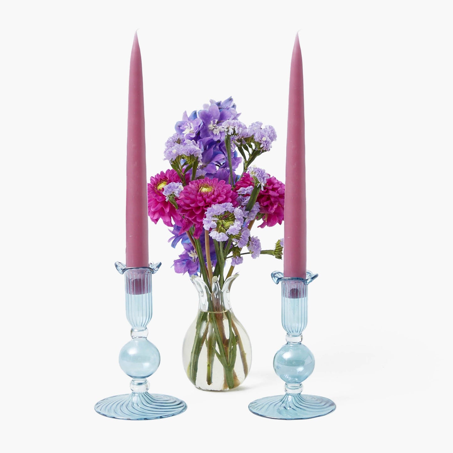 Blue Small Eden Candle Holders (Pair)