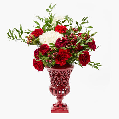 Red Small Adelaide Lattice Urn Vase
