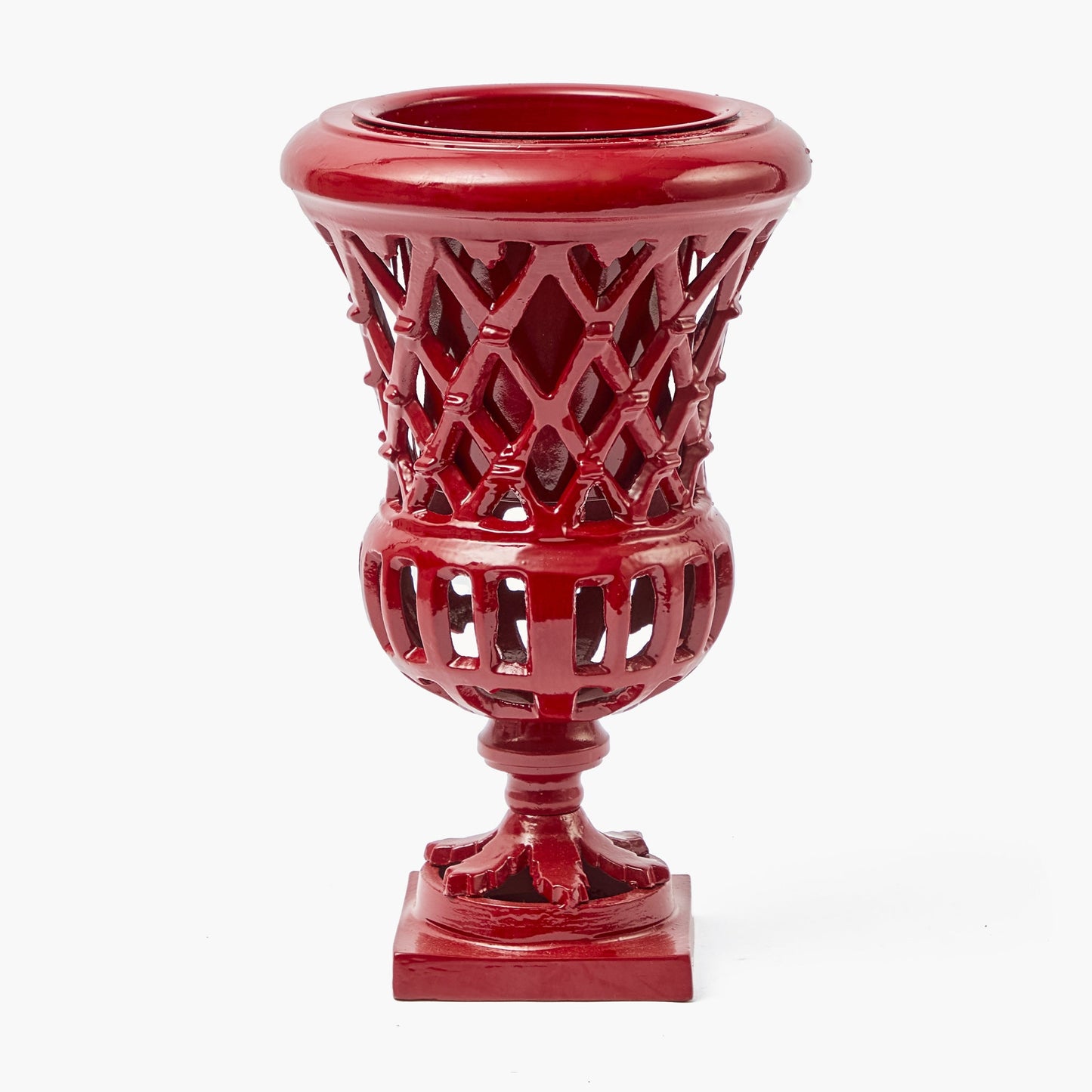 Red Small Adelaide Lattice Urn Vase