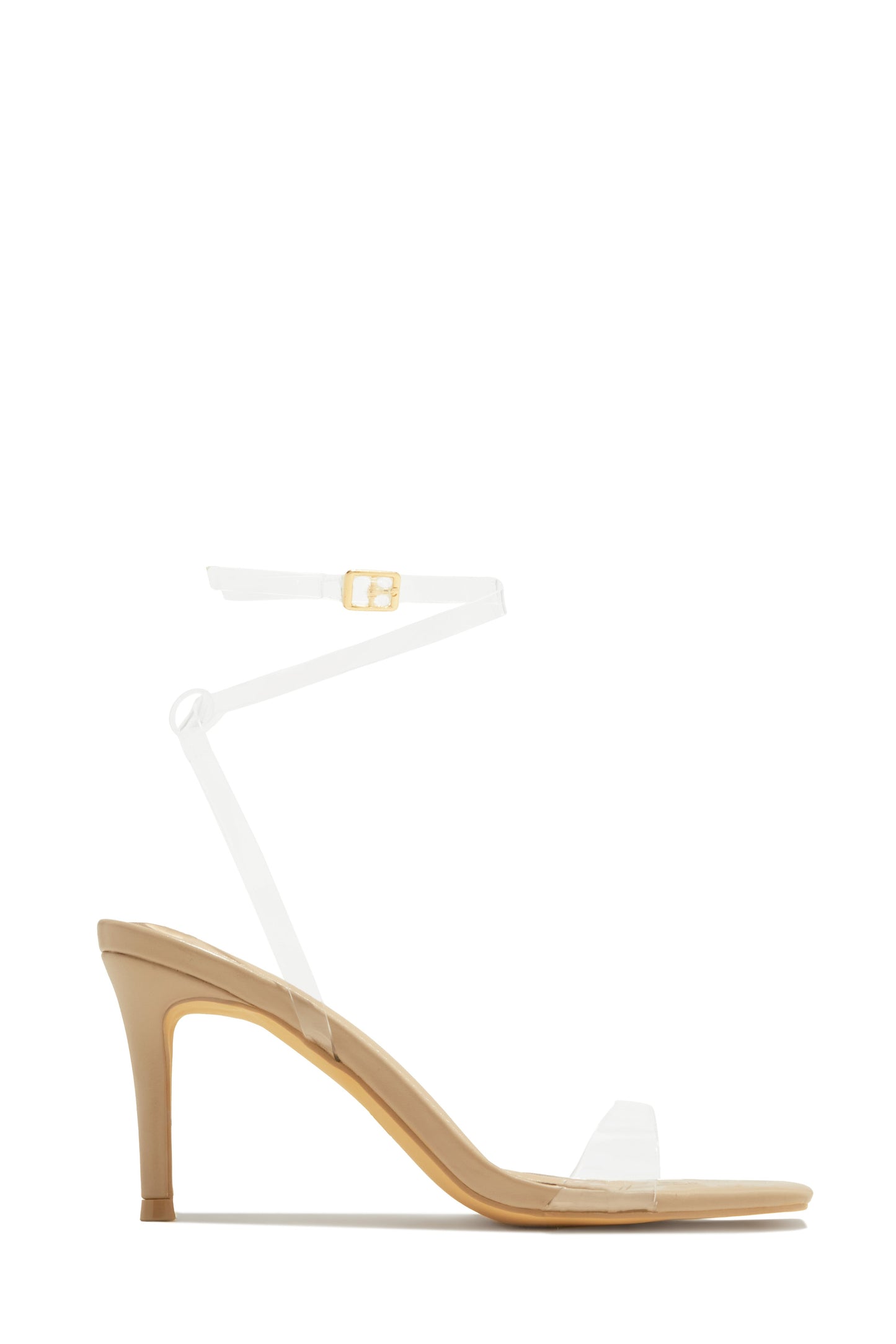 Viana Clear Strap Mid Heels - Nude