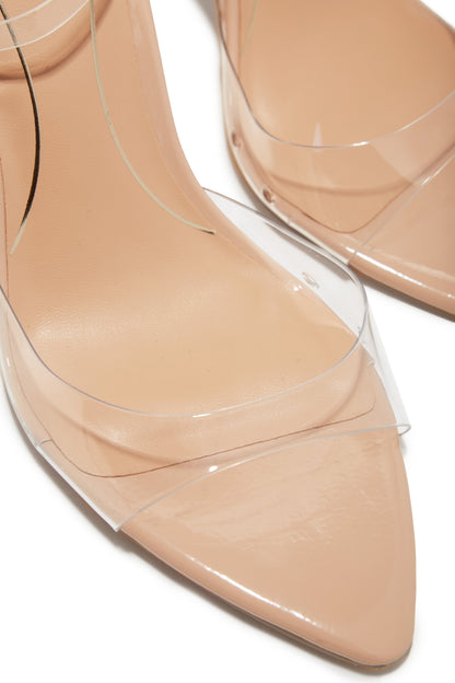 Azani Mary Jane Strap Heels - Nude