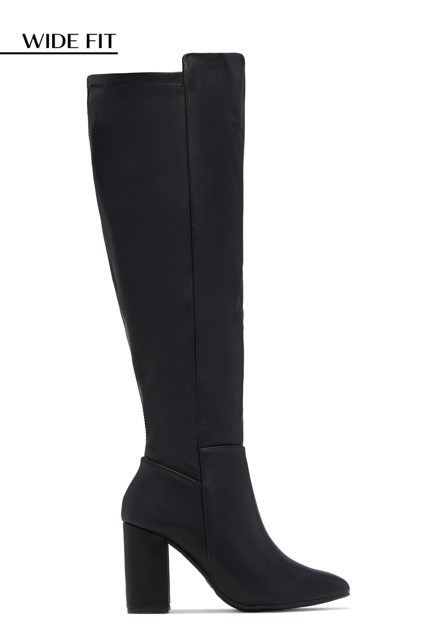 Colette Wide Fit Block Heel Boots - Black