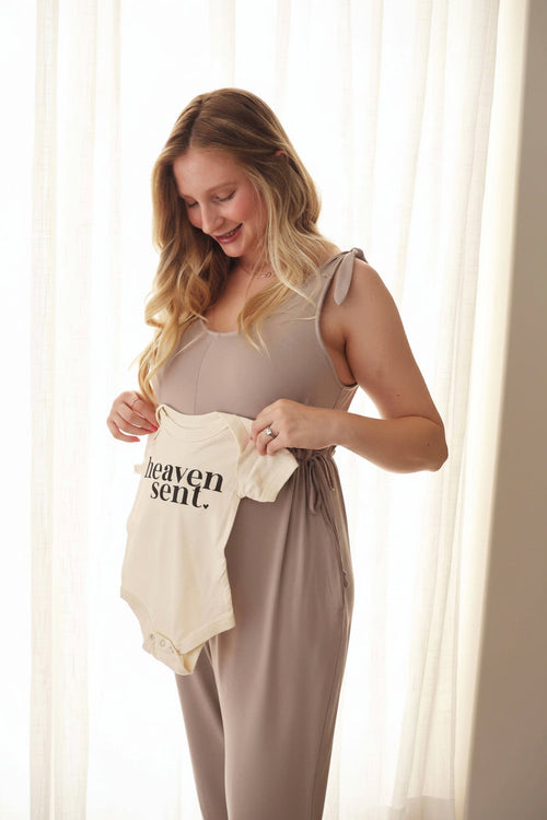 Heaven Sent Graphic Bodysuit | Natural