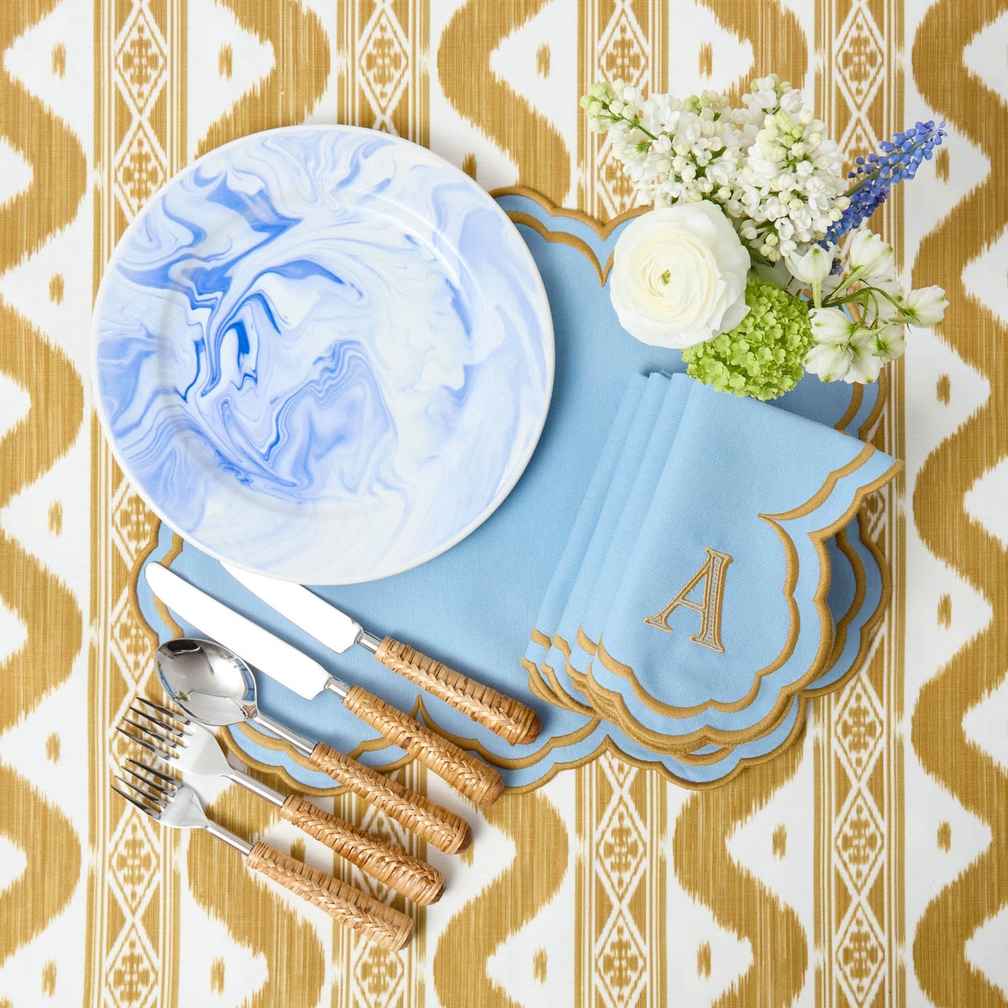 Julia Blue Marbled Dinner Plate