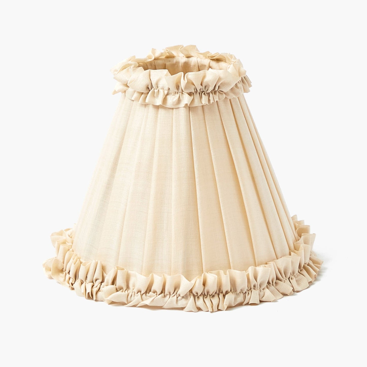 Cream Frilled Silk Lampshade (18cm)