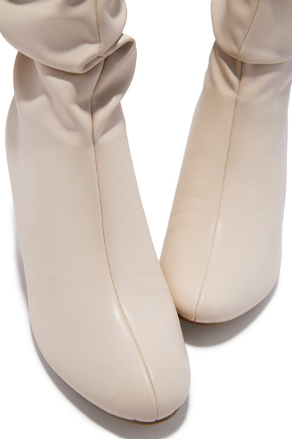 Sharon Block Heel Ankle Boot - Ivory