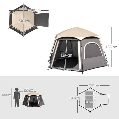 Instant Pop-Up Camping Tent – 4 Person Waterproof Dome Tent with Vestibule & Rainfly