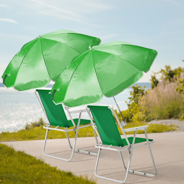 Folding Beach Chair with Detachable Umbrella – Lightweight, 265 lb. Capacity