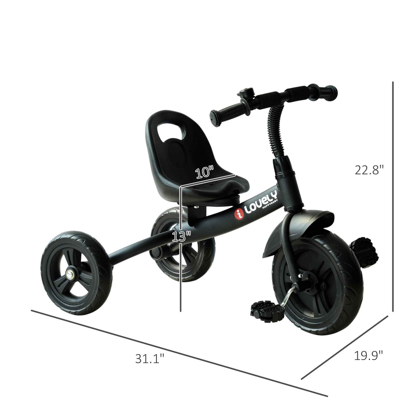 3-Wheel Toddler Tricycle with Bell | Indoor & Outdoor Ride-On