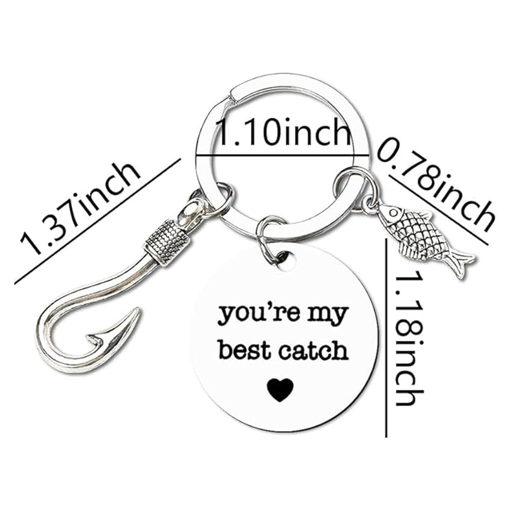 Fish Hook Carabiner Keychains — Set of 4