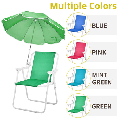 Folding Beach Chair with Detachable Umbrella – Lightweight, 265 lb. Capacity