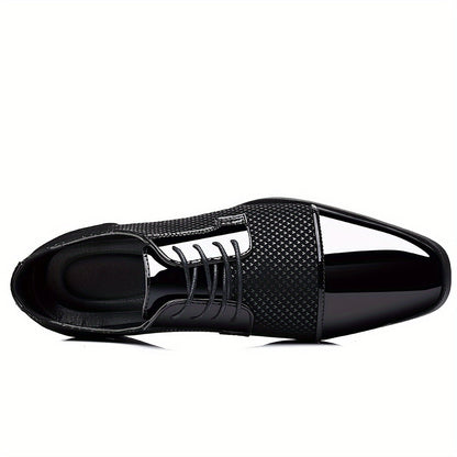 Men'S Dress Shoes Classic Lace-up Formal Oxfords Modern Tuxedo Business Casual Scale Pattern Comfort Formal Shoes For Men